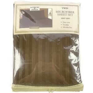 Interior Design Twin Size Sheet Set Silky Soft Chocolate Brown Microfiber